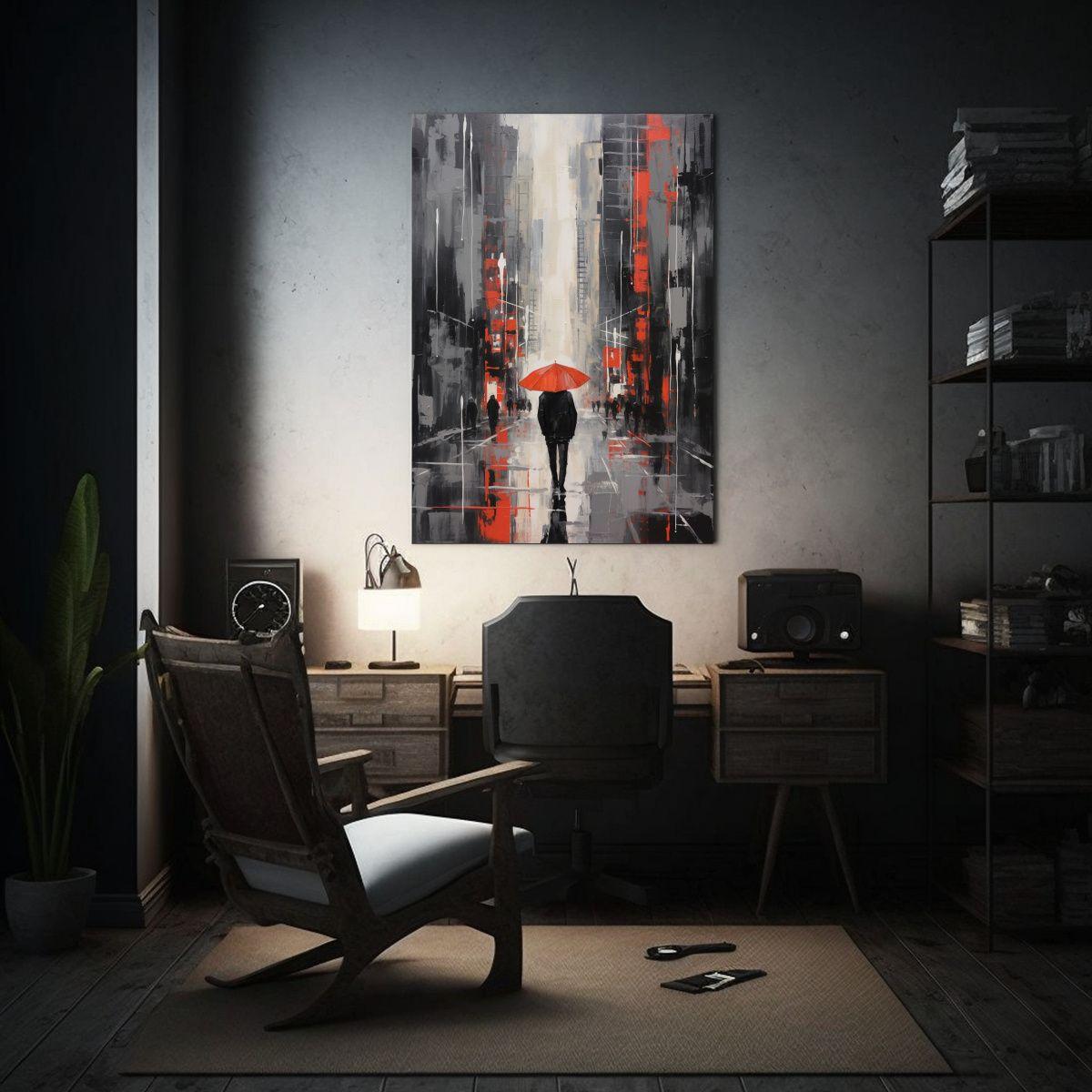 Cuadro Temático De Composición Tonos Persona Caminando En  80x120cm-2