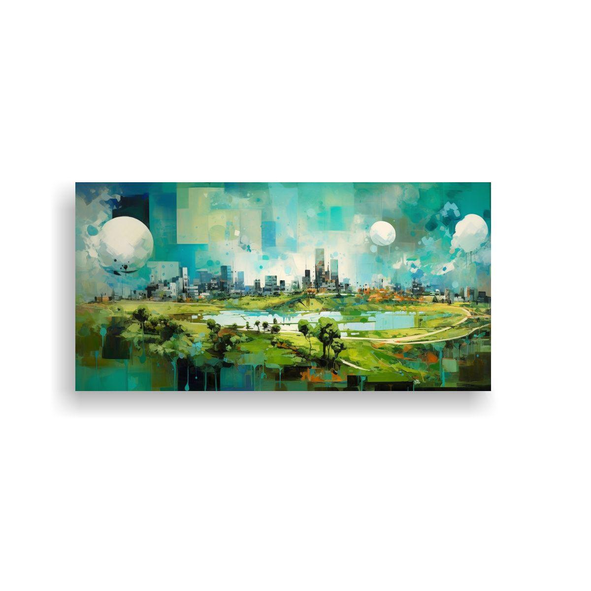 Pintura Abstracta Parque Ecológico Cielo Azul 160x80cm-0