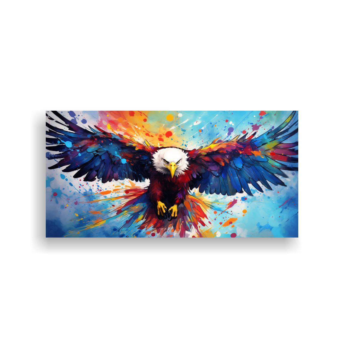 Pintura Neo Pop Art De Águila En Colores 140x70cm-0