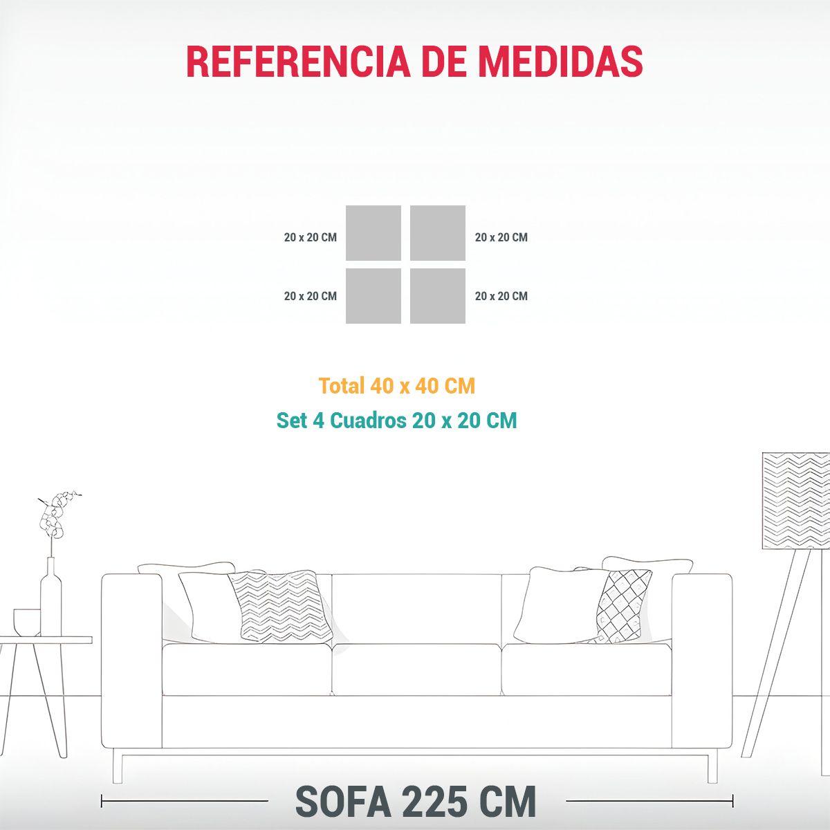 Cuatro Composiciones Decorativas Vitalidad 40x40 Cm-1