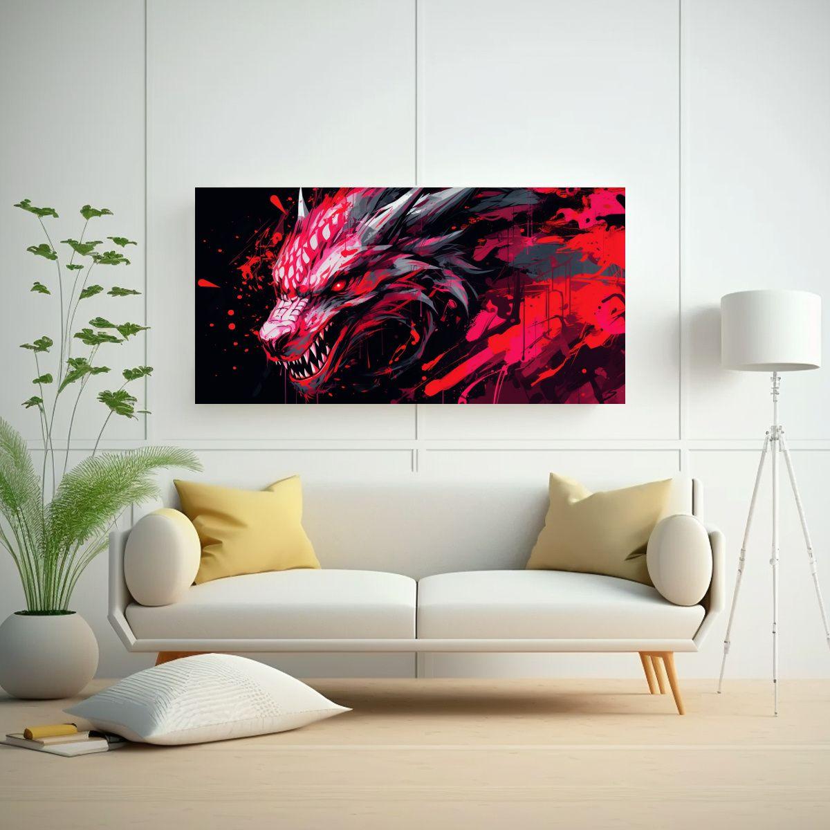 Pinturas Decorativas De Arte Urbano Con Dragón En 40x20cm-2