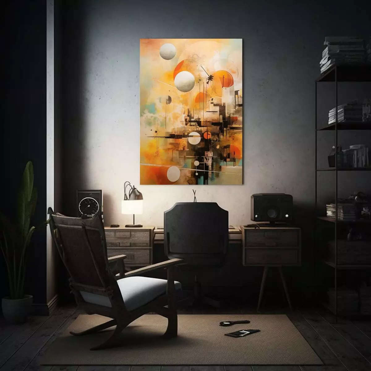 Cuadro Moderno Época Verano Extraño Abstracto 80x120cm-2