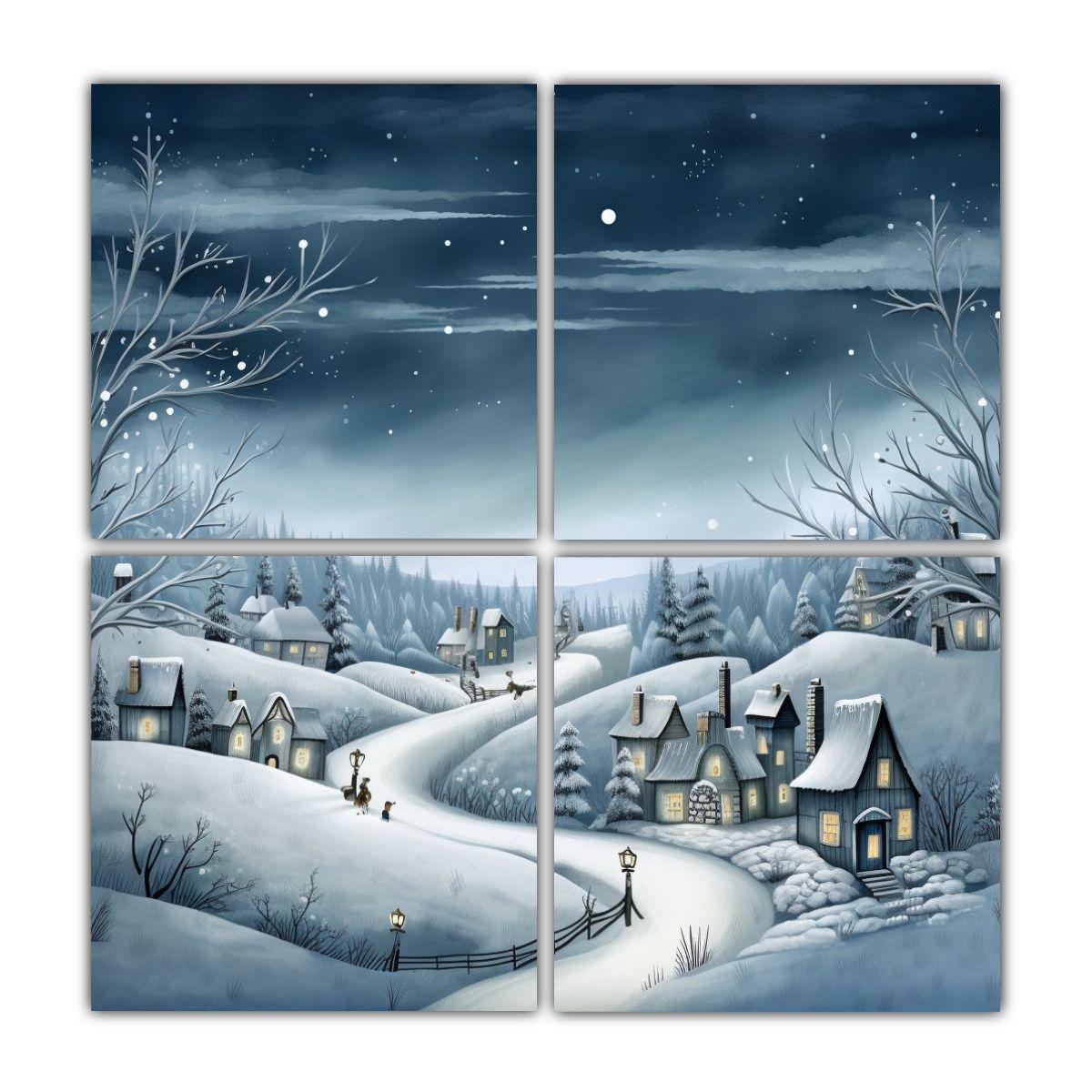 Paisaje Invernal De Belleza Natural Para Tarjeta 40x40 Cm-0