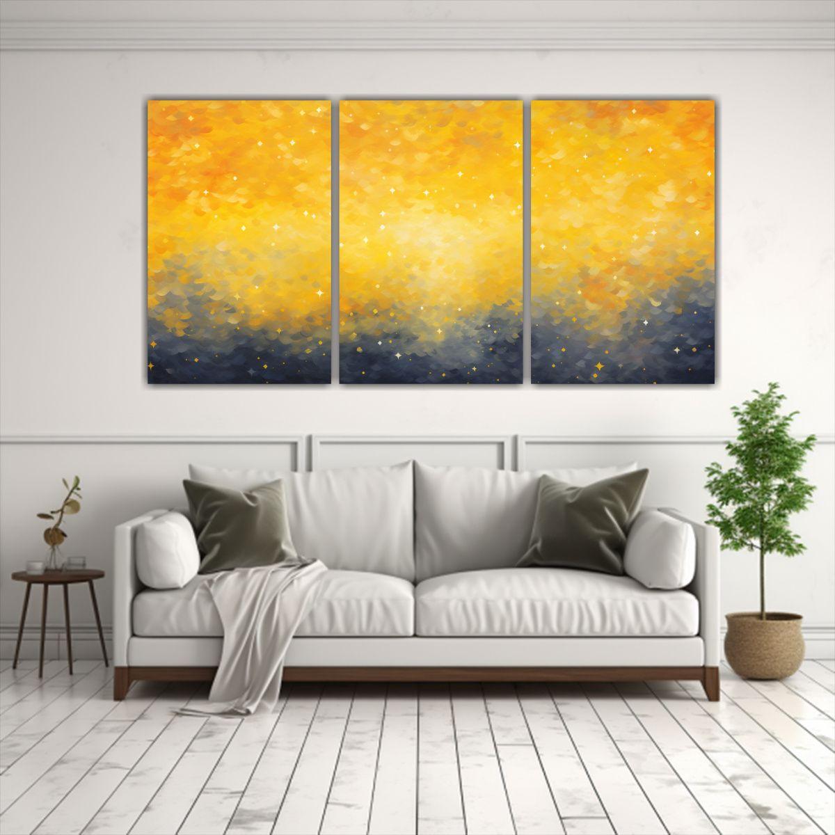 Pintura Época Impresionista Del Cielo Nocturno 60x30 Cm-2