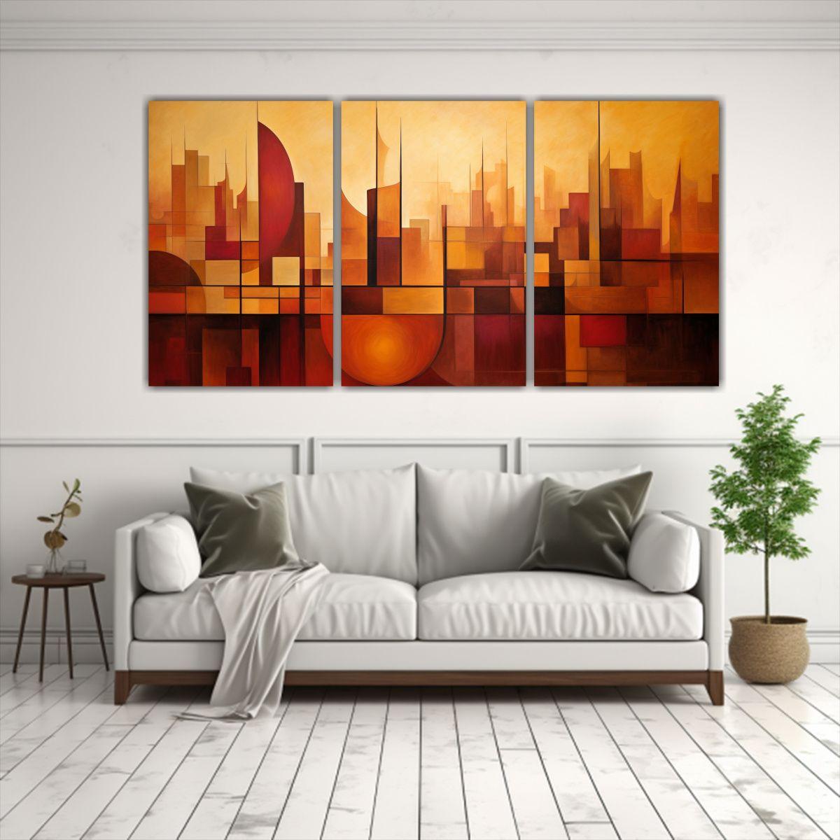 Cuadro Decorativo De Amanecer En La Ciudad 240x120 Cm-2