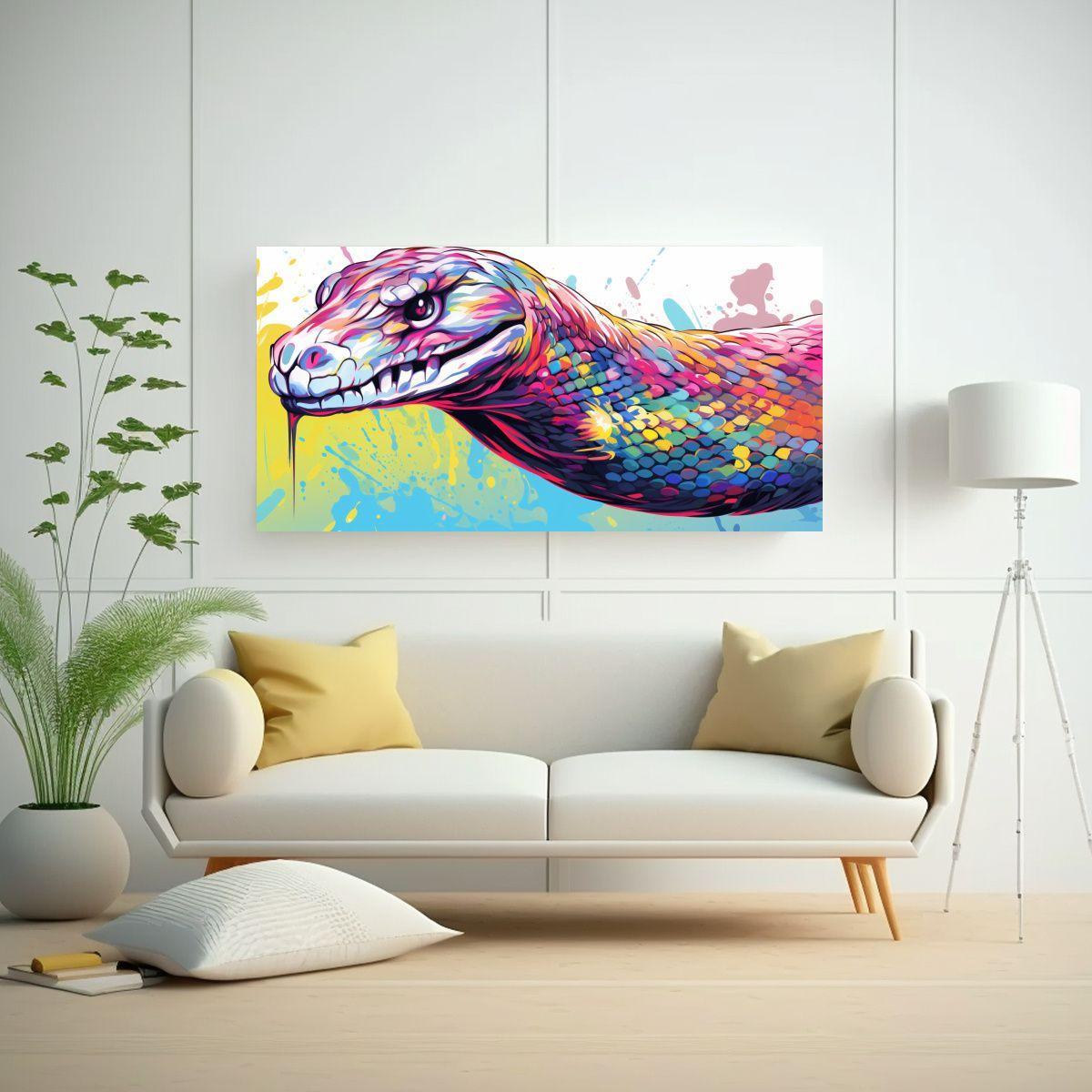 Cuadro Decorativo Vida De Anaconda En Colores 60x30cm-2