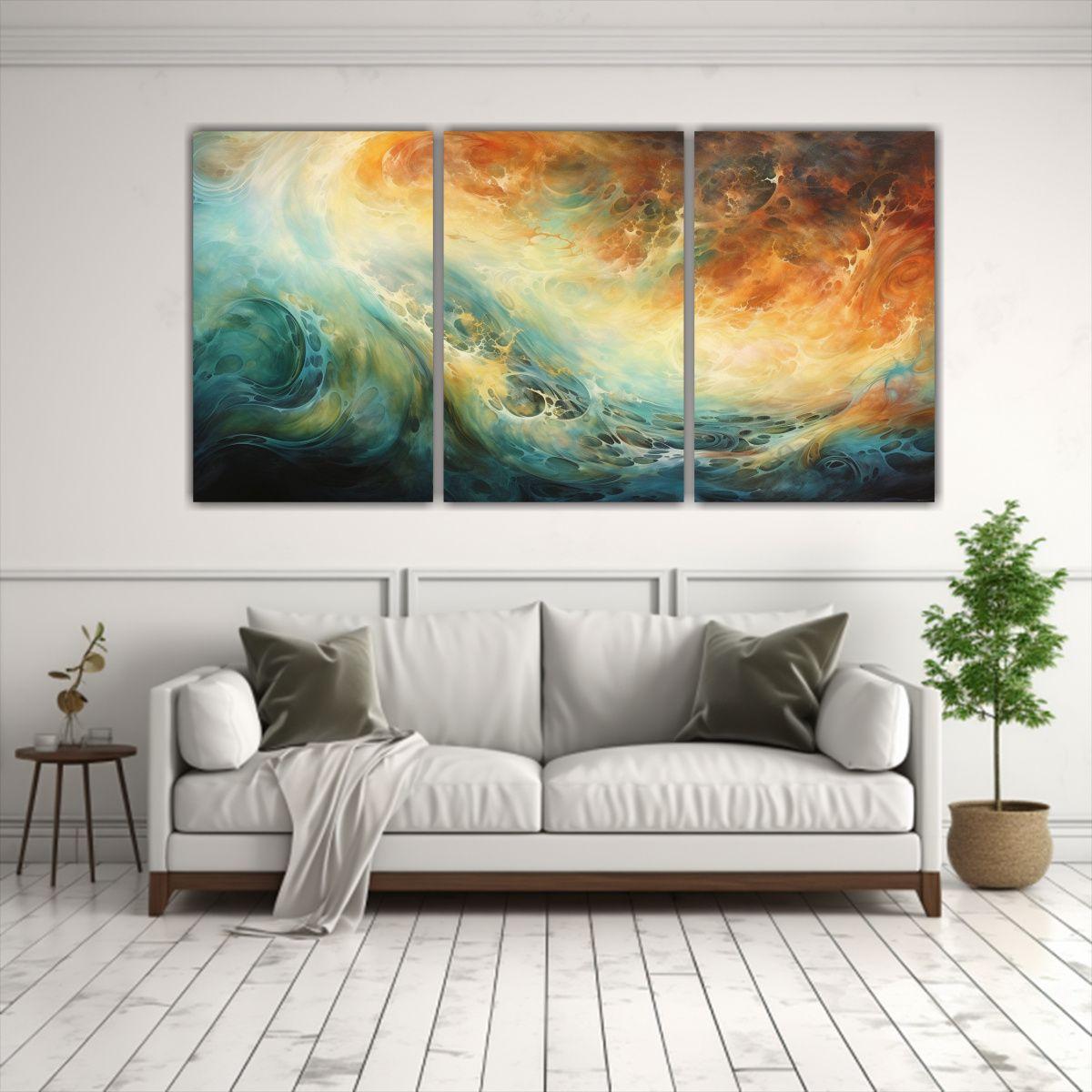Pintura Abstracta único Movimiento Y Corrientes 240x120 Cm-2