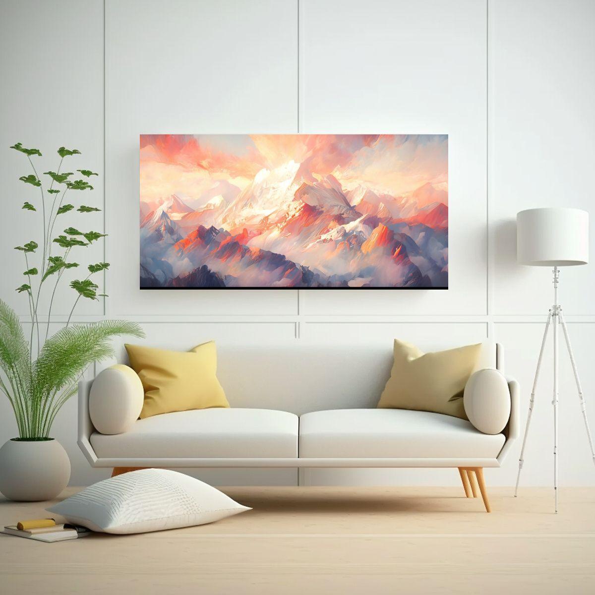 Pinturas De Pared: Detalles Intrincados De Montañ 160x80cm-2