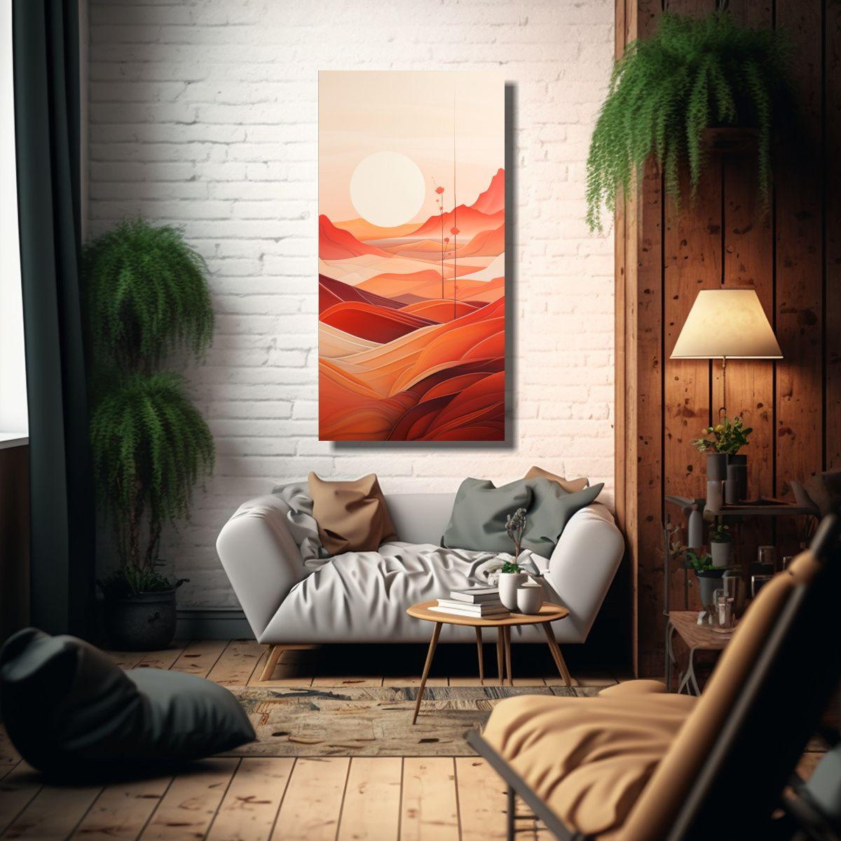 Cuadro Abstracto Adorable: Vibraciones Del Desiert 70x140cm-2