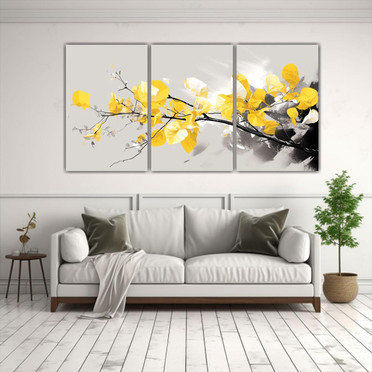 Set 3 Cuadros Dibujo Llamativo De Un árbol 150x75 Cm-2