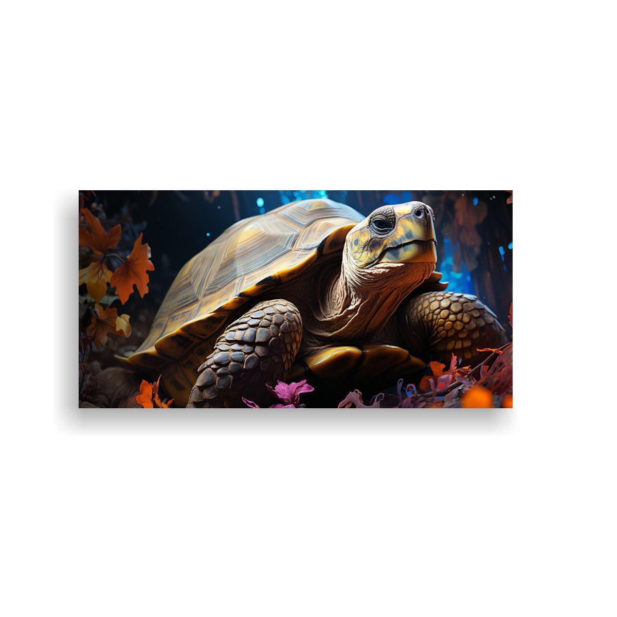 Cuadro Lienzo Tortuga Acuarela Estilo Pintura 40x20cm-0