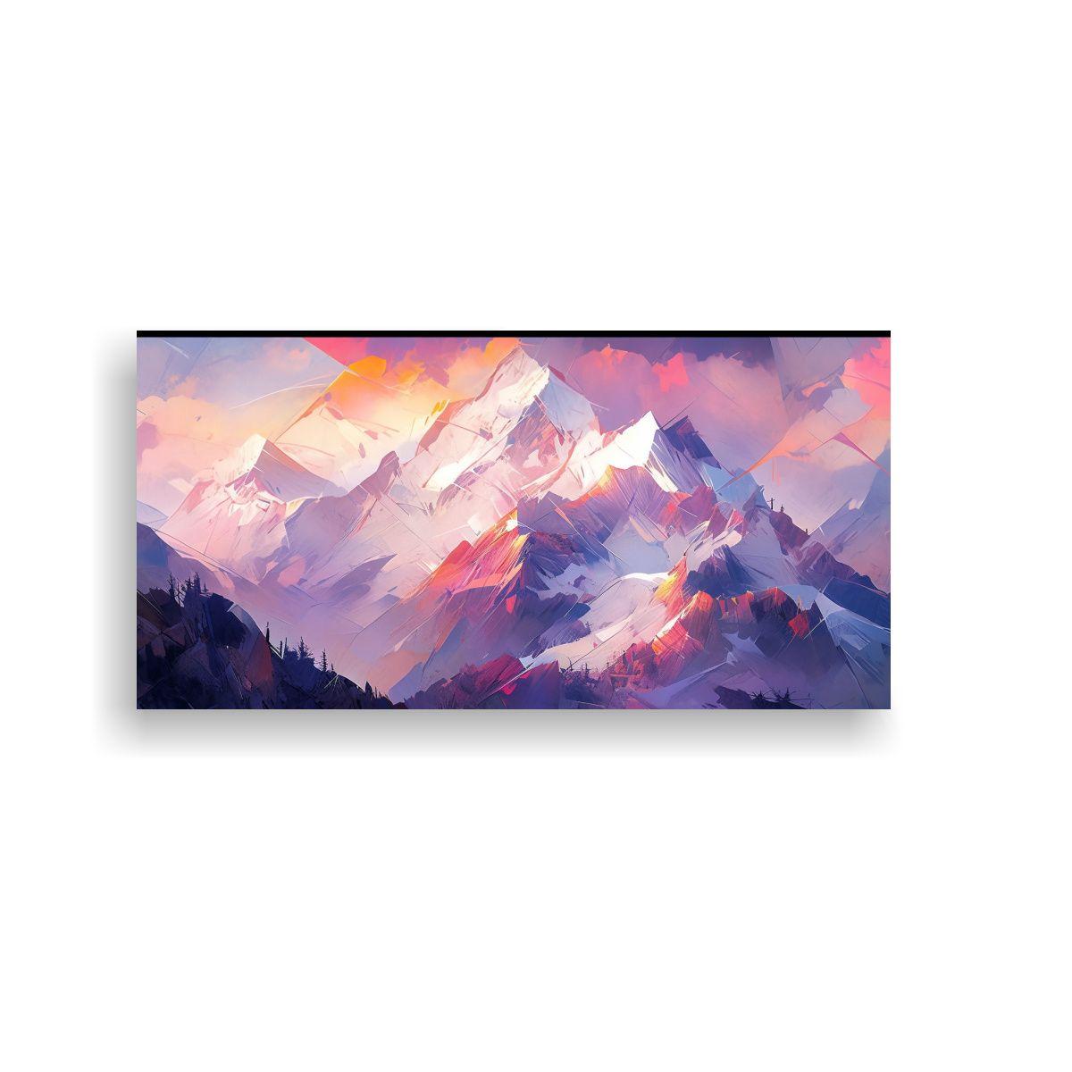 Paisajes Púrpuras De Montañas Y Picos Famosos 140x70cm-0