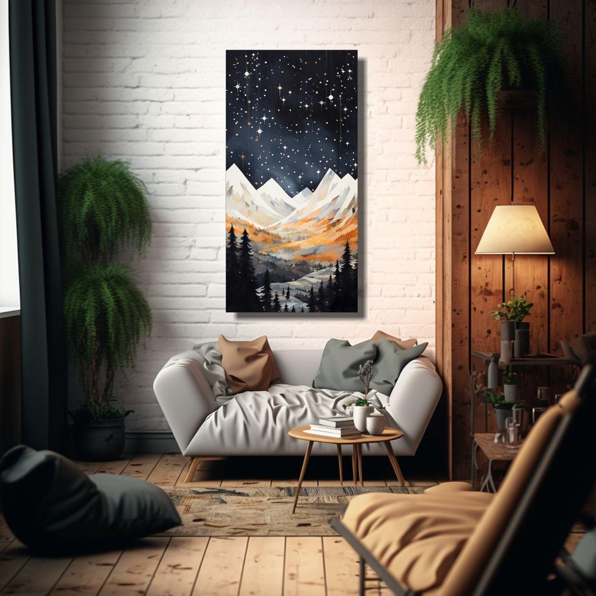 Cuadro Moderno Paisaje De Montaña Con Estilo 60x120cm-2