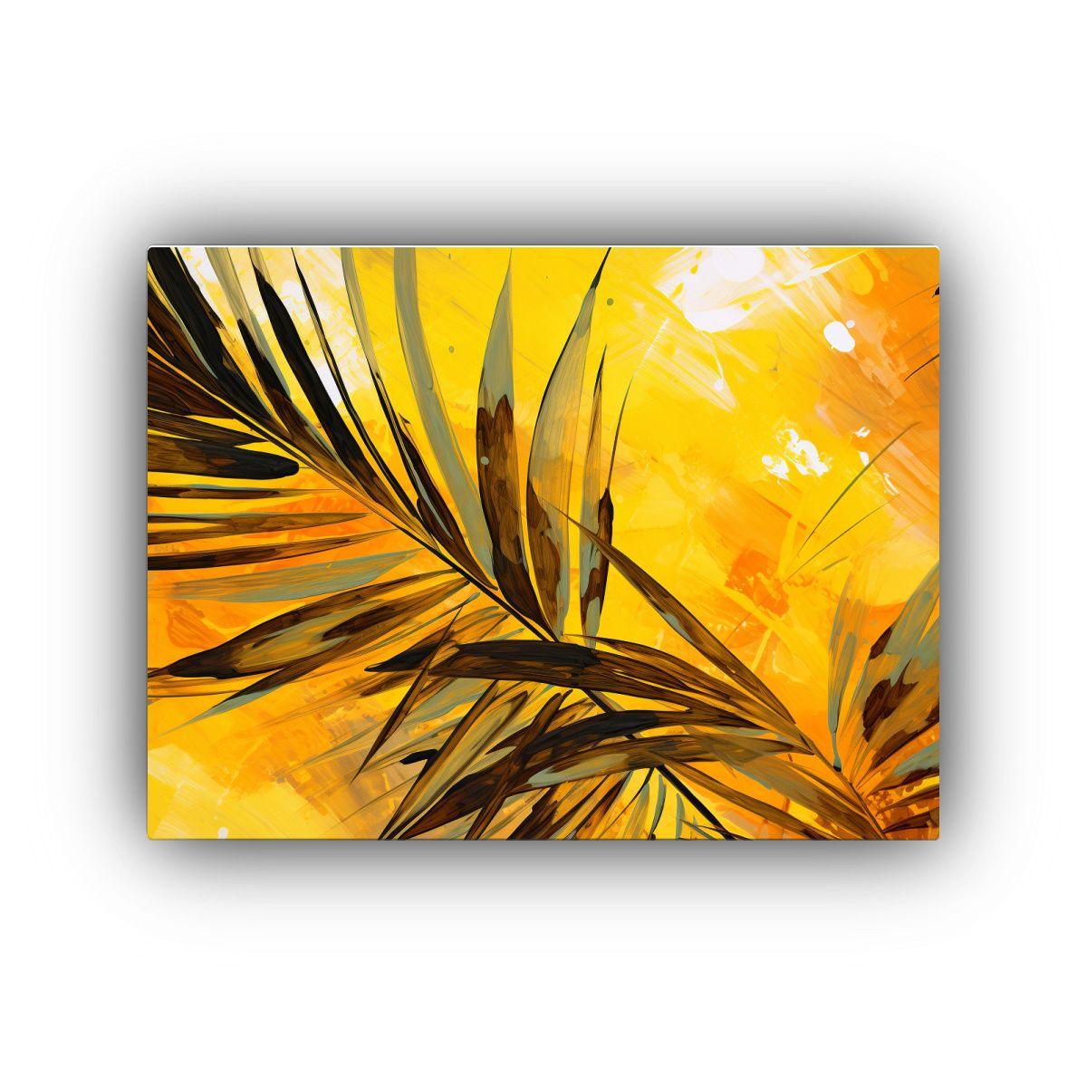 Cuadro Abstracto Elegancia Hojas De Palma 75x50cm-0