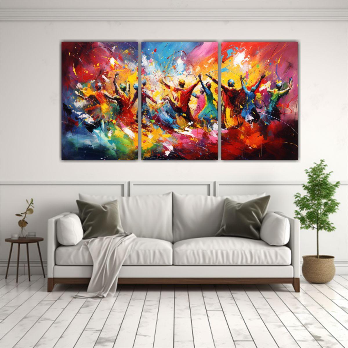 Cuadro Abstracto De Carnaval En Lienzo 120x60 Cm-2