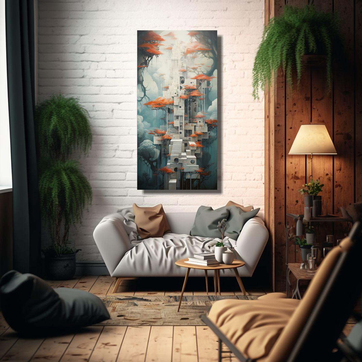 Cuadros De Paisajes Abstractos Estilo Lienzo 80x160cm-2