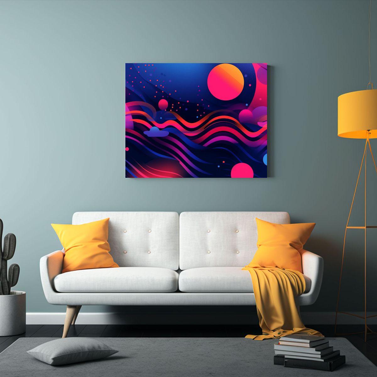 Pintura Abstracta De Líneas Intensas Para Decorar Con Estil 90x60cm-2