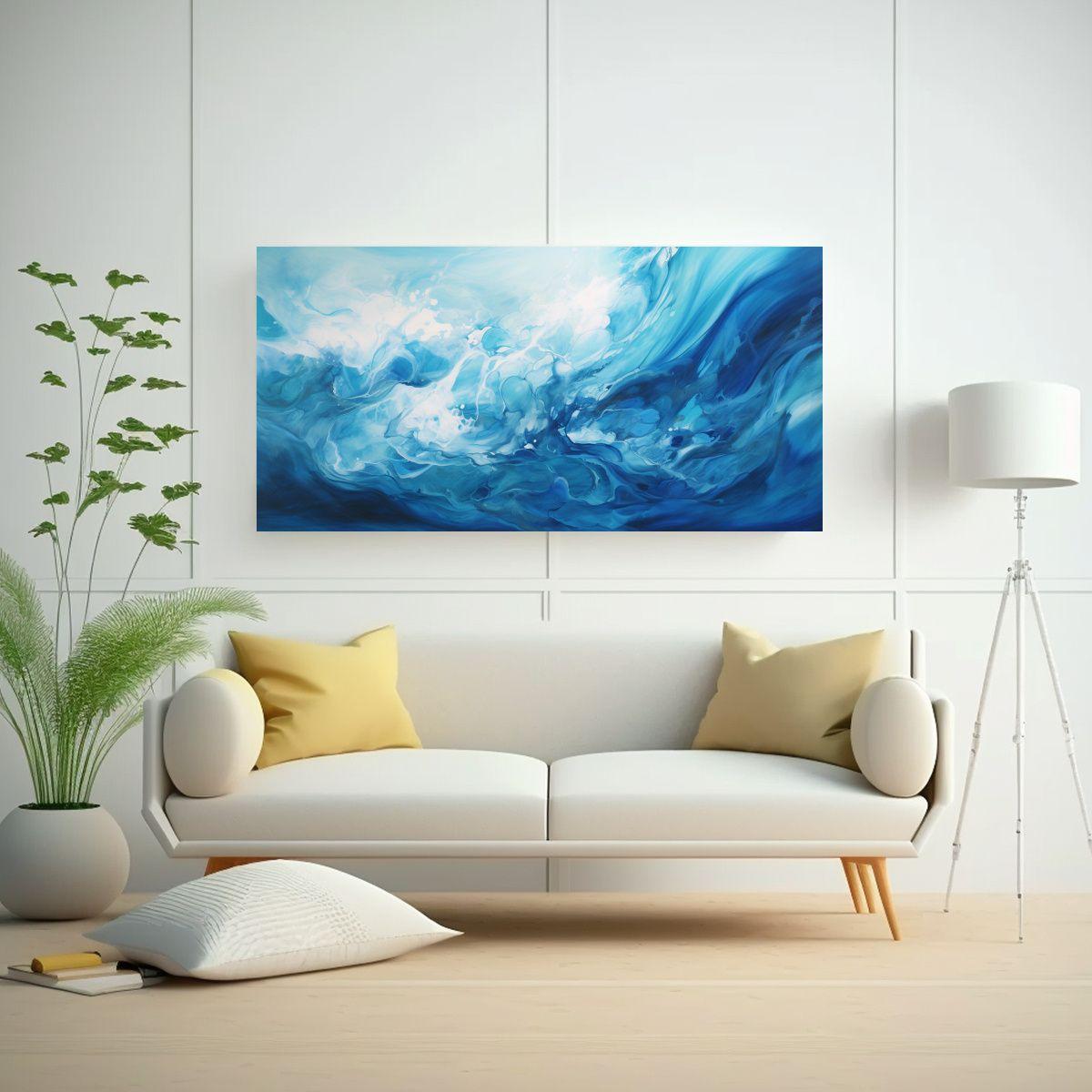 Cuadro Abstracto Oceánico Sumérgete En 160x80cm-2