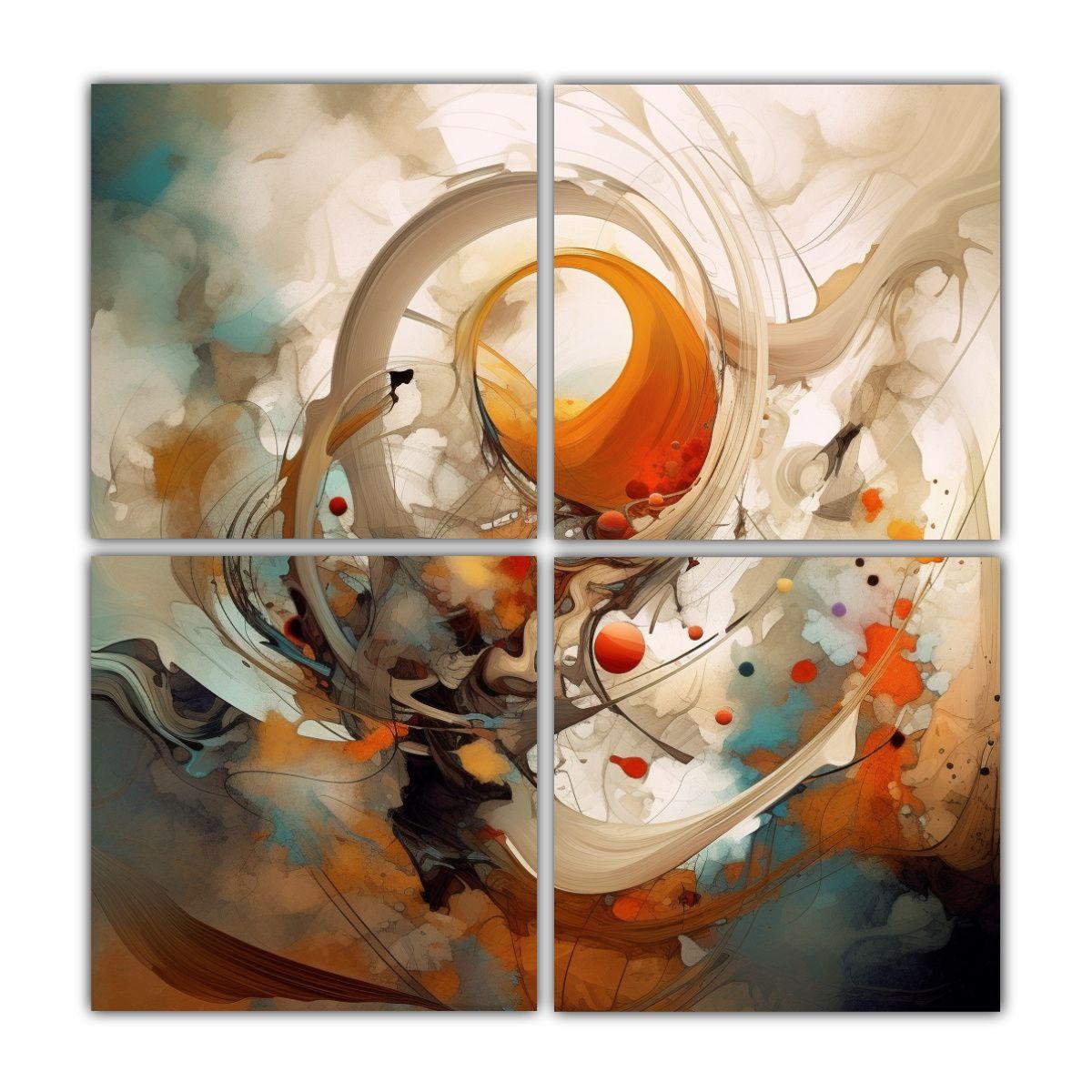 Pinturas Abstractas Estrelladas Con Mezcla De 120x120 Cm-0