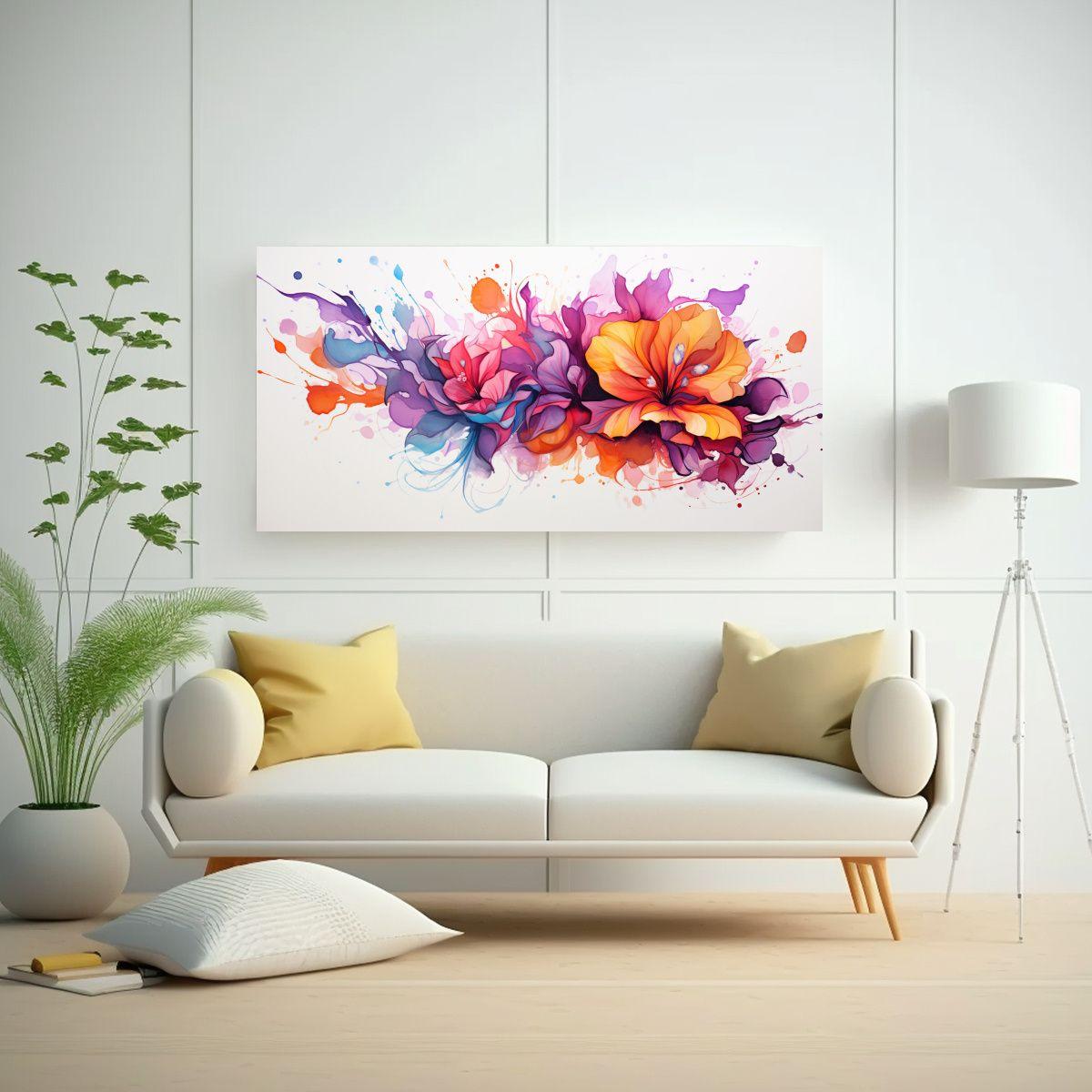 1 Cuadro Hermoso Watercolours Neonoir Atmosfera 80x40 Cm-2