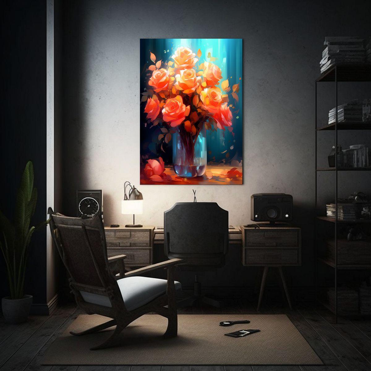 Pintura Decorativa De Un Jarrón De Cristal Lleno 30x45 Cm-2
