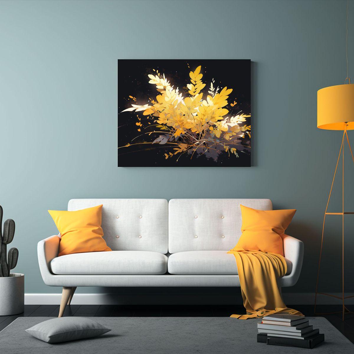 Pinturas De Lienzo Espectacular En Colores Amarillos Neonoir 90x60cm-2