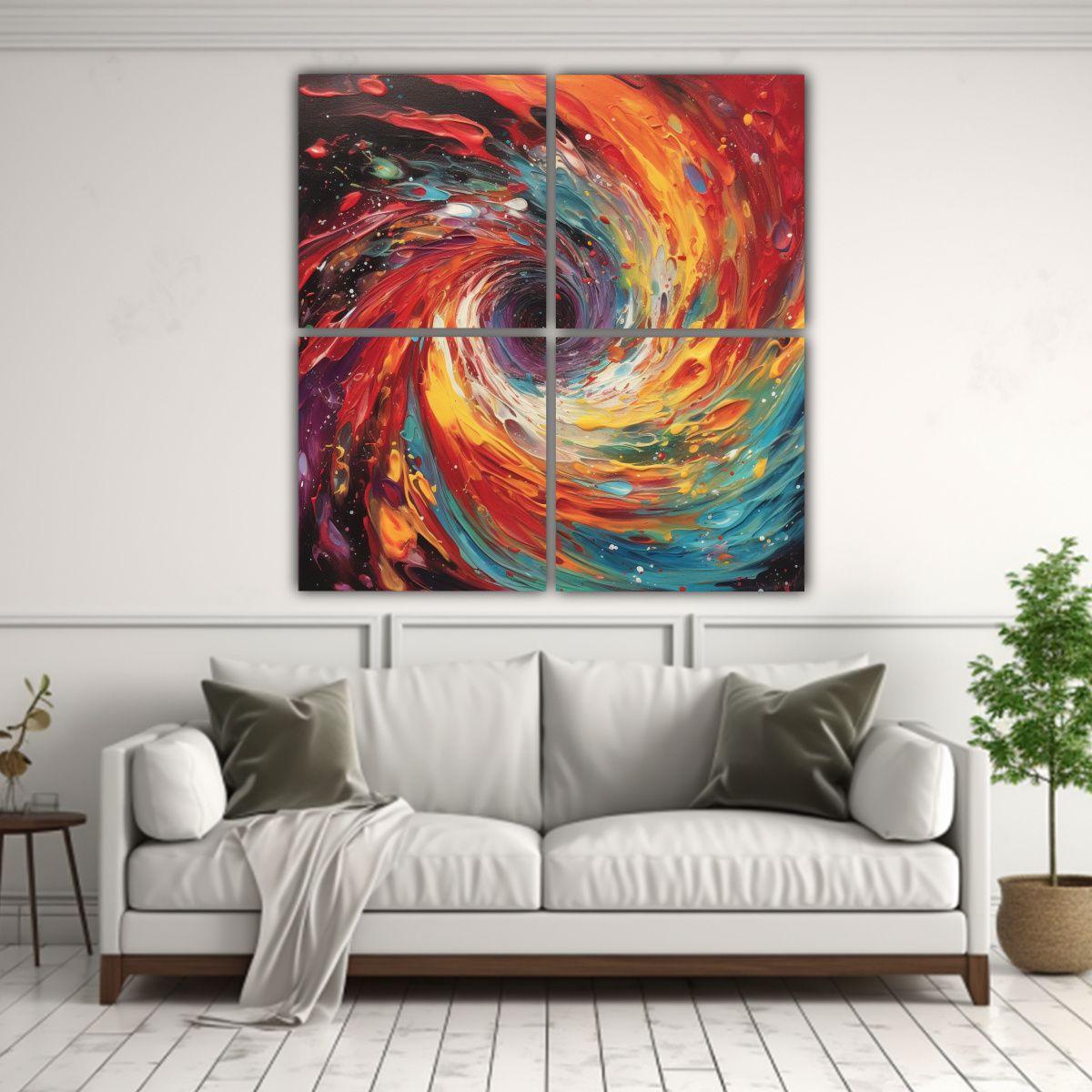 Cuadros Abstractos De Composición De Arte: 120x120 Cm-2