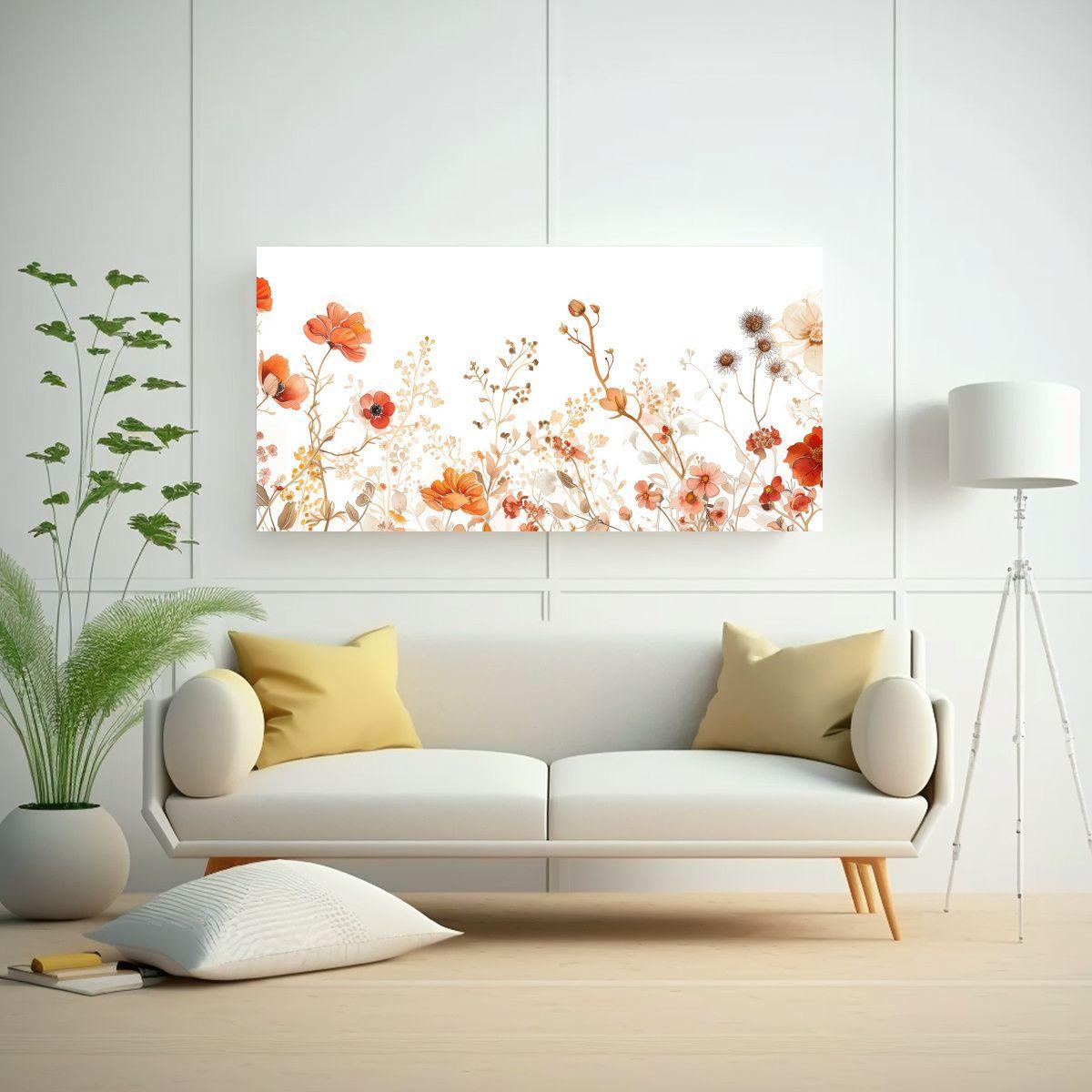 Pinturas Acuarela Con Flores Prensadas De William 100x50cm-2