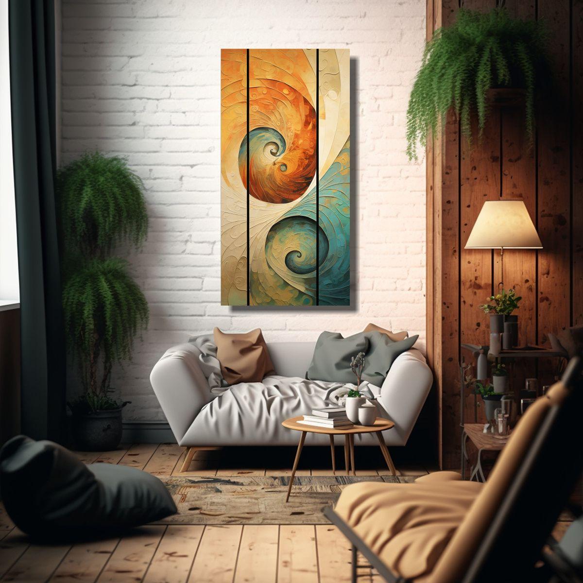 Pintura Abstracta Con Patrones Giratorios 80x160cm-2