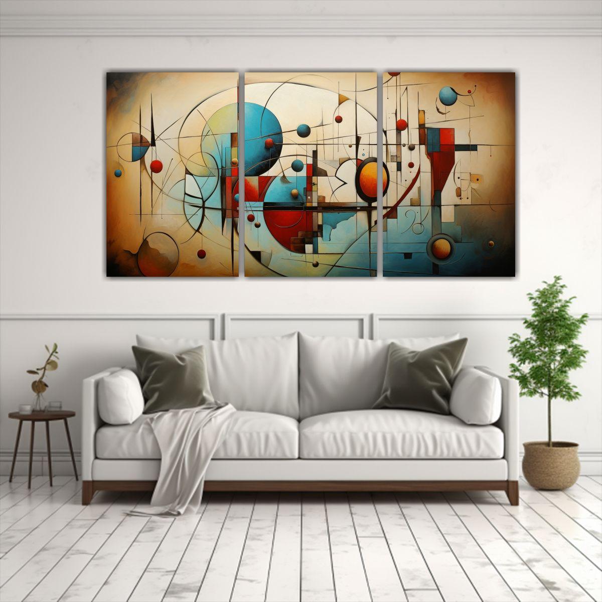Cuadro Abstracto De Arte Vintage Para Decoración 180x90 Cm-2