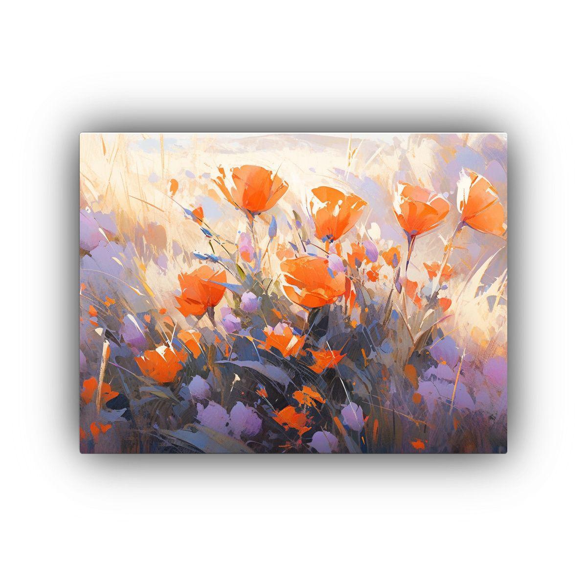 Cuadro Inspirador Único De Flores En Morado Y 50x40 Cm-0