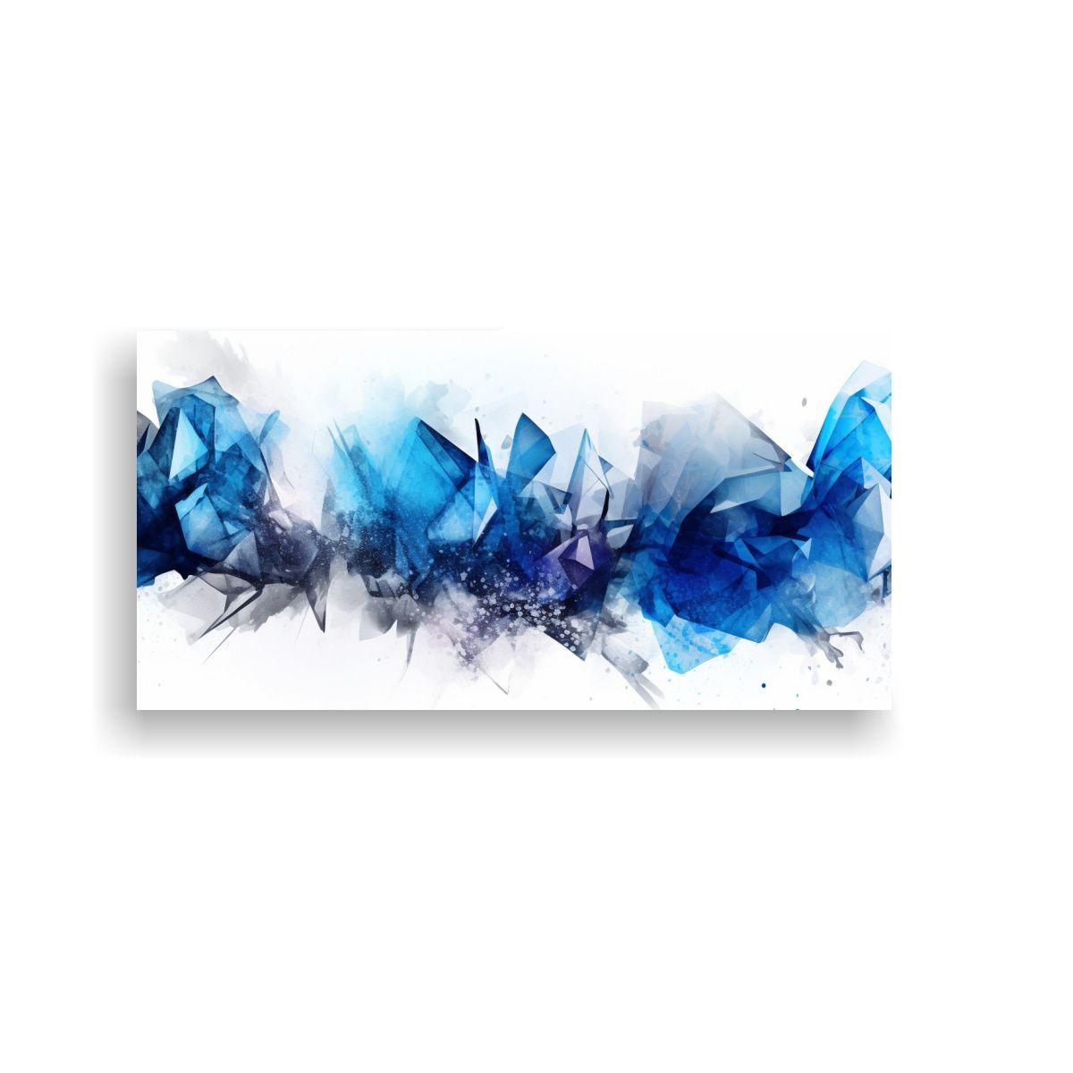 Pinturas Abstractas Vintage En Plata Y Azul; 160x80cm-0