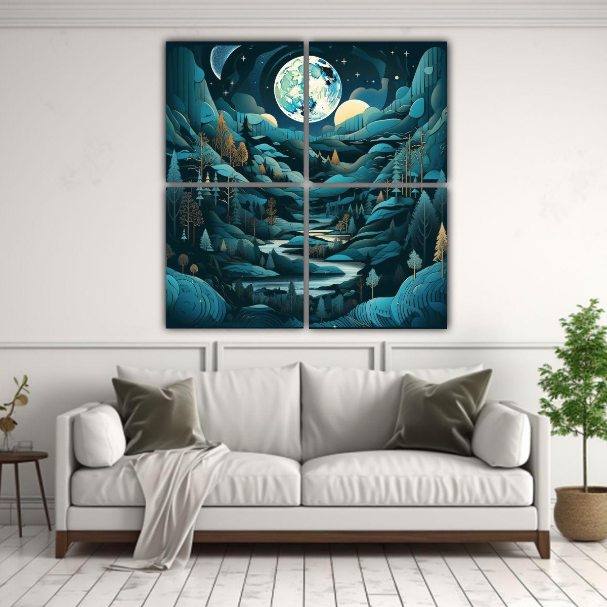 4 Cuadros En Bastidor Concepto Personalidad 40x40 Cm-2