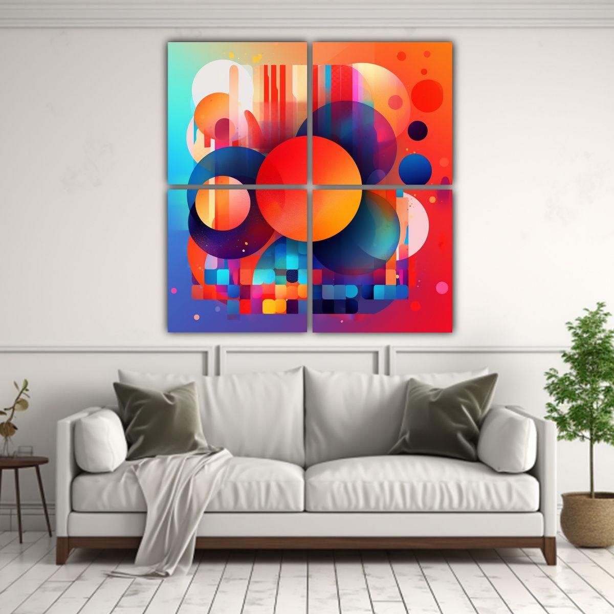 4 Cuadros Lienzo Estilo Galería Belleza Natural, 180x180 Cm-2