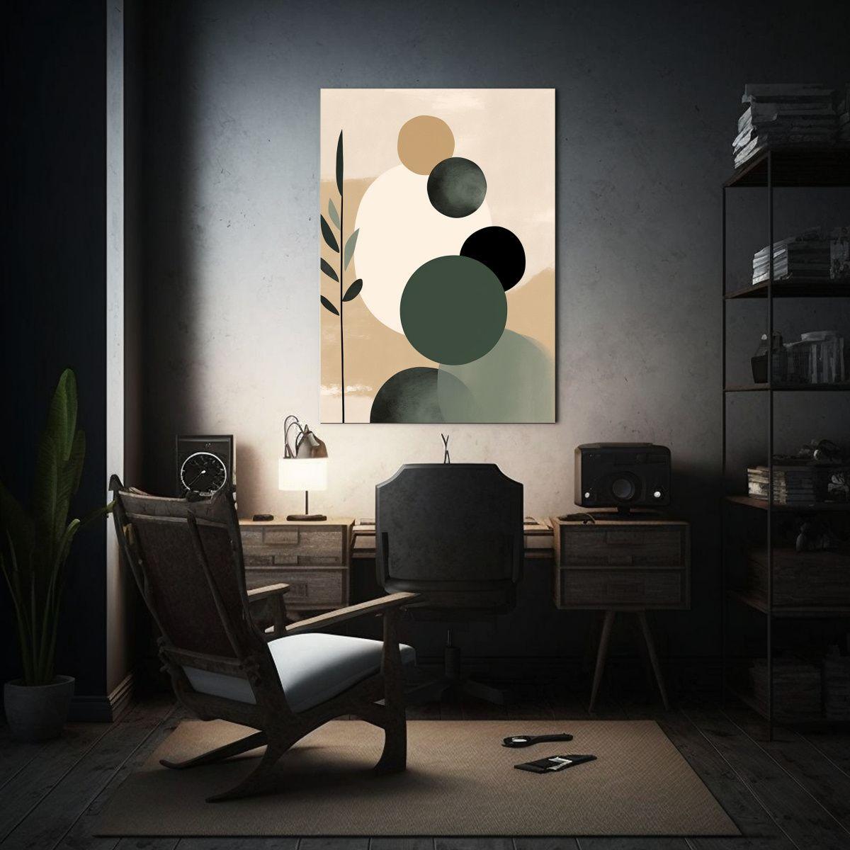 Cuadro Acuarela Minimalista De Formas Simples 50x65cm-2