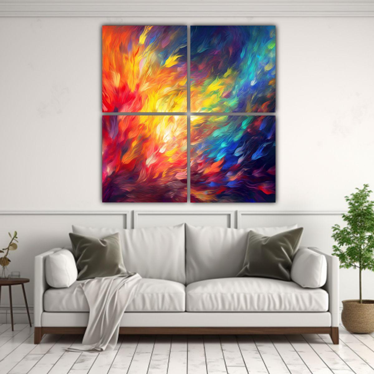 Cuadriptico Juvenil Moderno Luces De Fondo 160x160 Cm-2