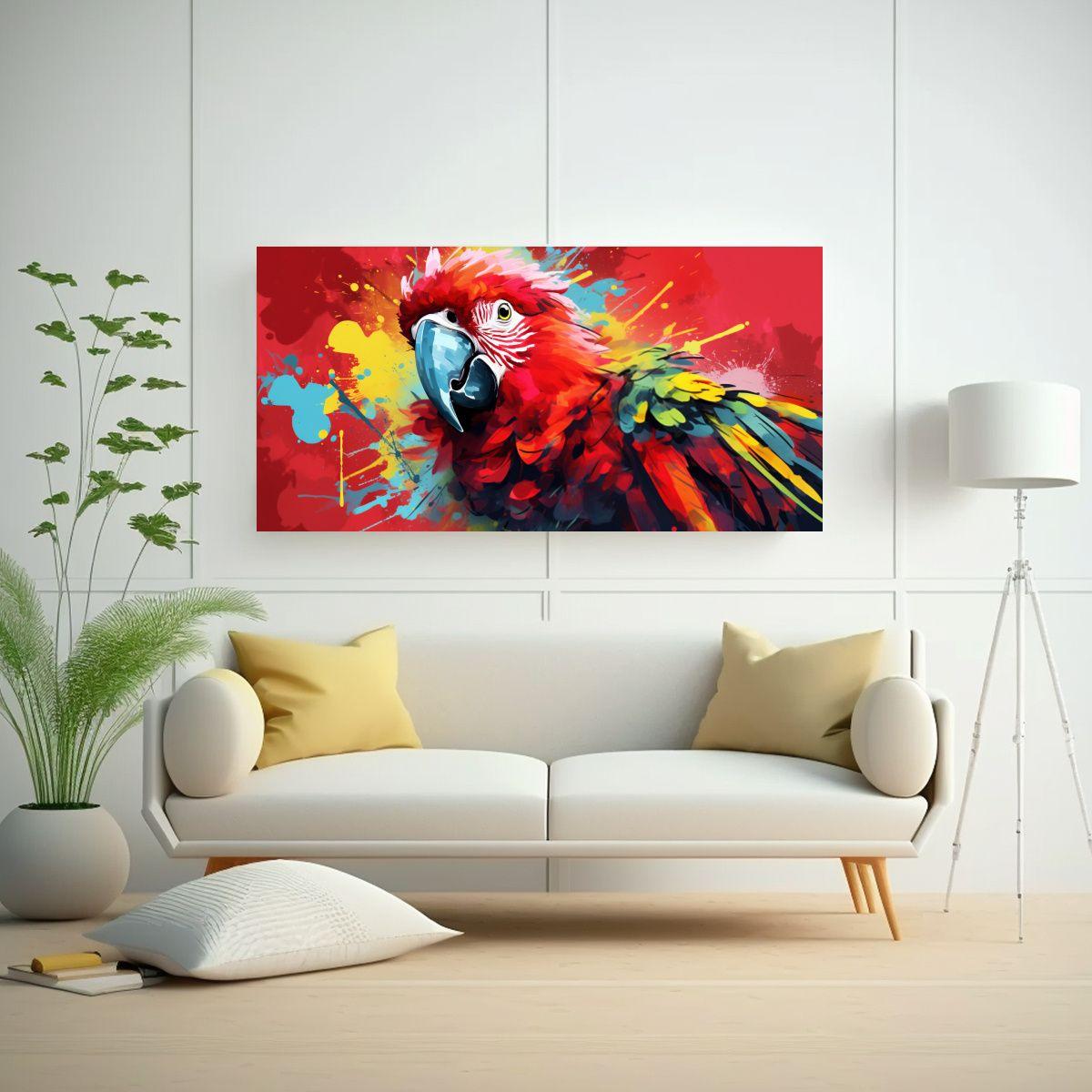 Cuadro Representación Amazon Parrot Pop Art En Ro 160x80cm-2