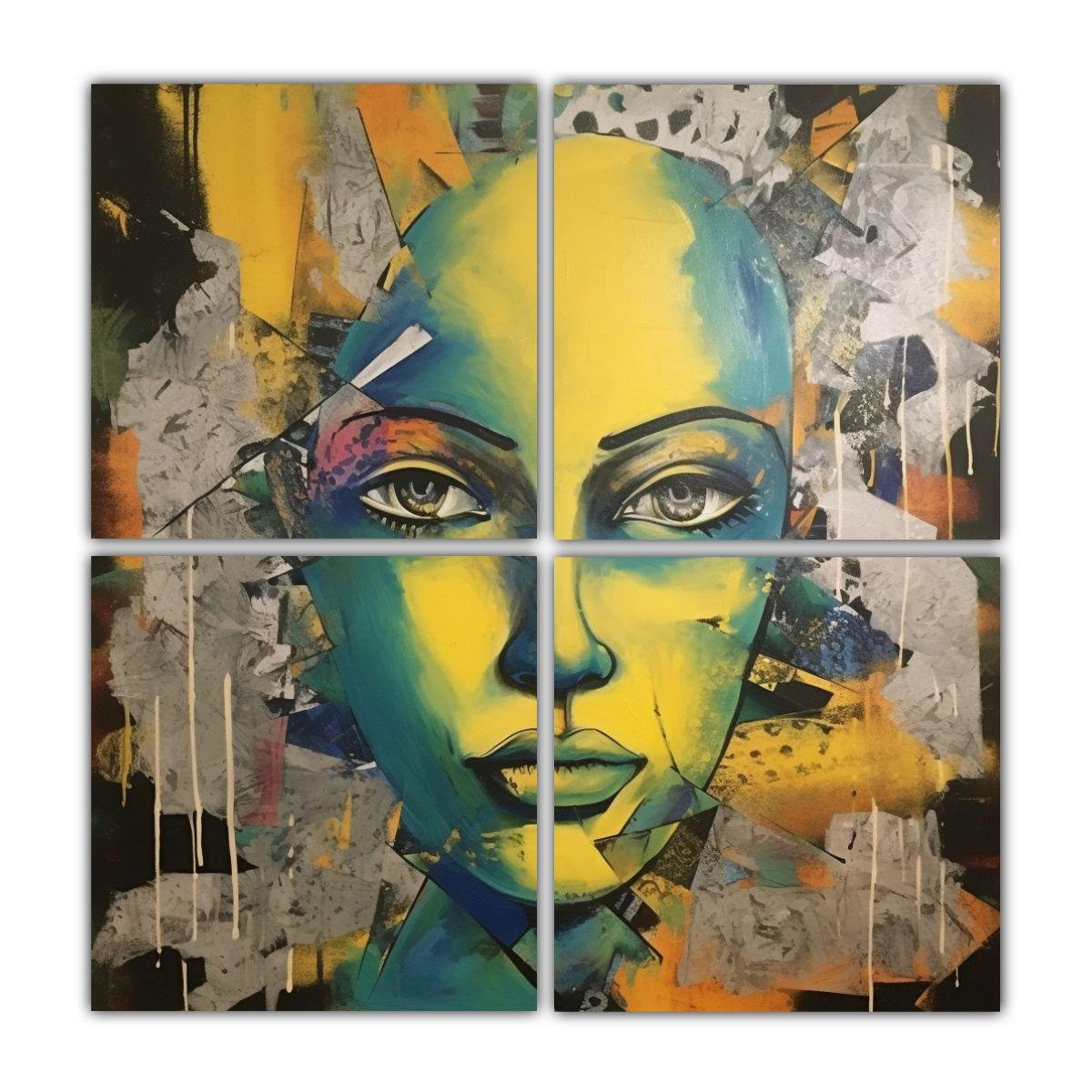Cuadro De Pared Moderno Con Motivo De Booker, 100x100 Cm-0