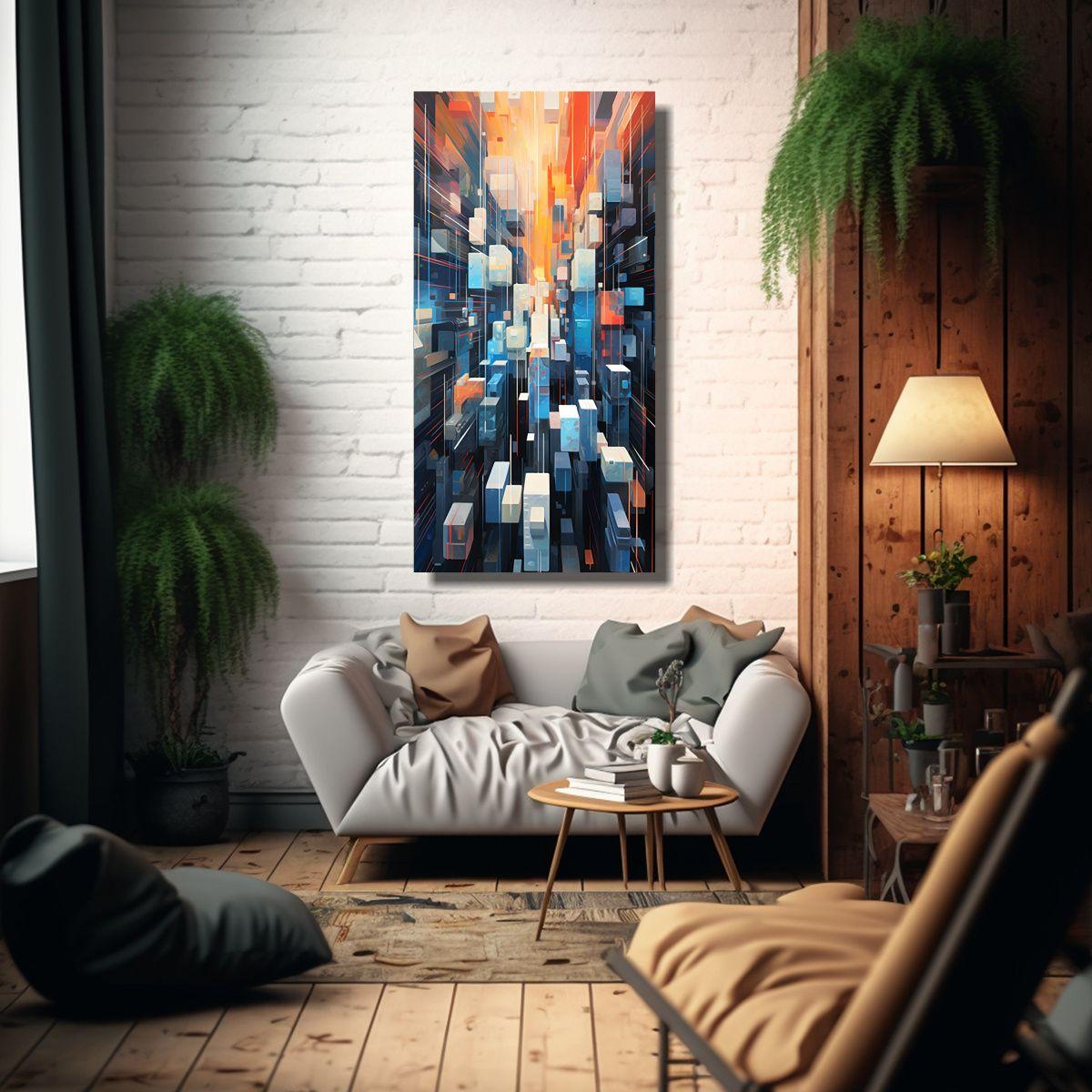 Cuadro Decoración Belleza Natural De La Ciudad 50x100cm-2