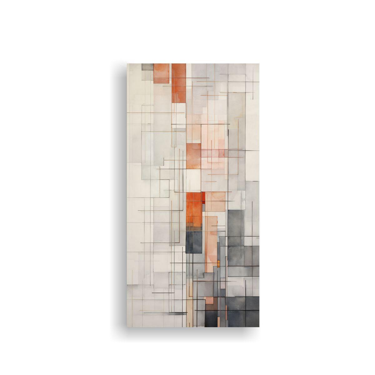 Lienzo Escena Cálida Con Líneas En Grises, 80x160cm-0
