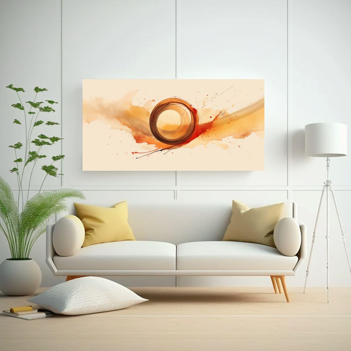 Arte Vanguardista Acuarela Firma Aleatoria Sobre 100x50cm-2