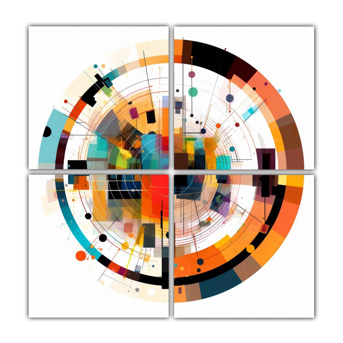 Cuadriptico Abstracto Elegancia Arte Abstracto 200x200 Cm-0