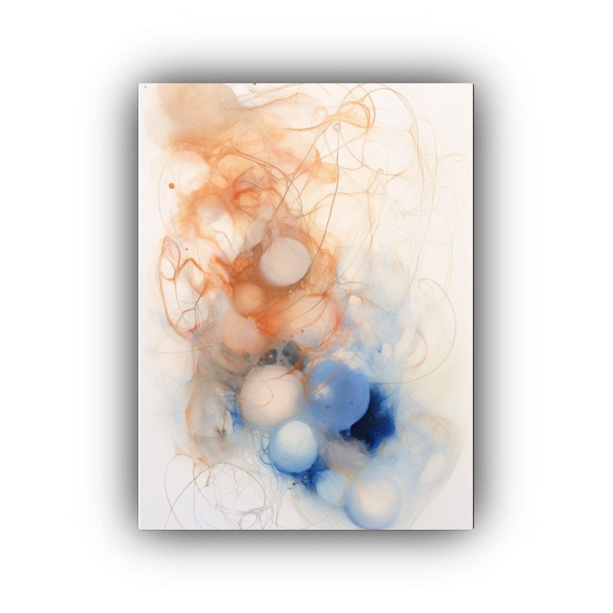 Pintura Lienzo Líneas Finas Fantasía En Blanco, 60x90cm-0
