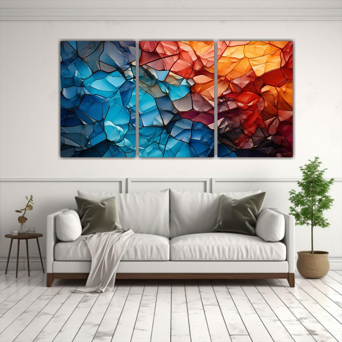 Conjunto 3 Cuadros Estética Textured Overlay 120x60 Cm-2