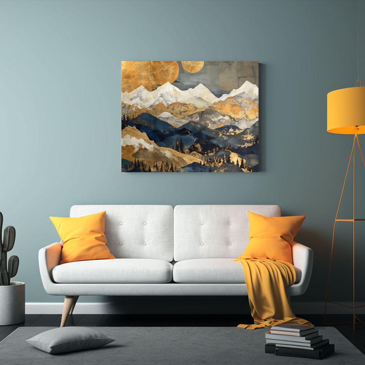 Paisaje Montañoso Impresionante Estilo Luz Natural Por Nico 120x80cm-2