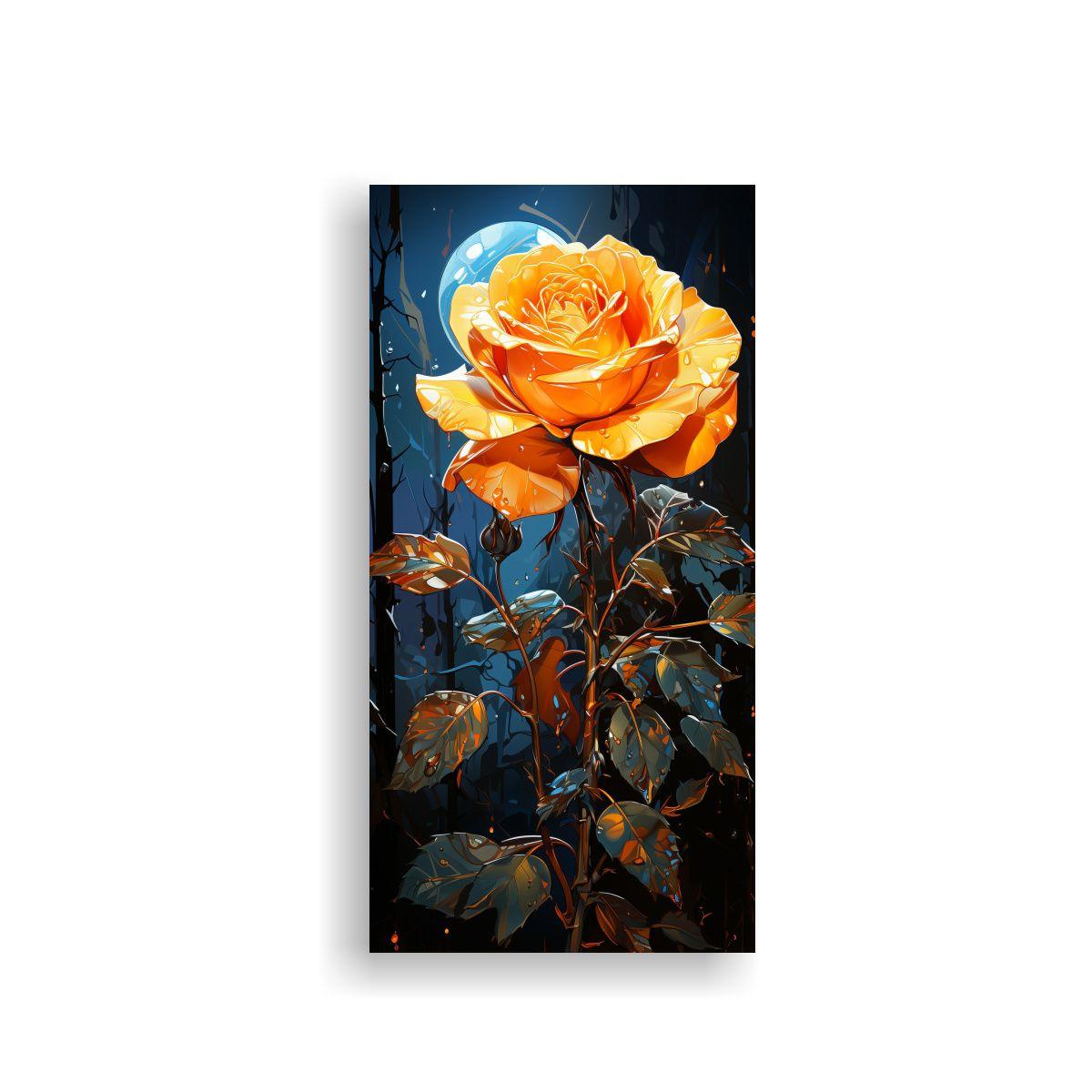 Cuadro Pop Art Exclusivo De Una Rosa Amarilla 50x100cm-0