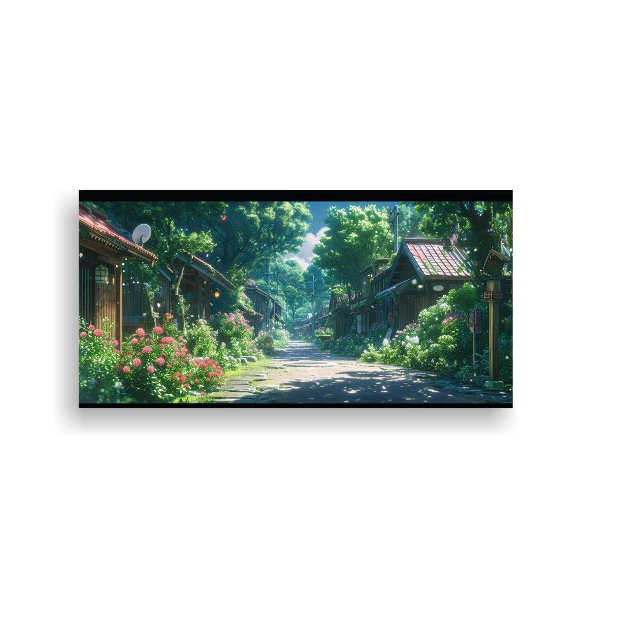 Pinturas De Decoración Con Carretera Y Cabañas 60x30cm-0