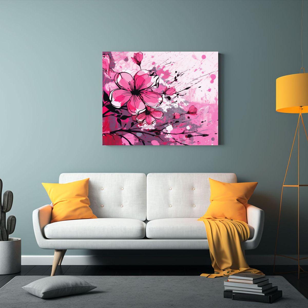 Pinturas Decorativas Abstractas En Tonos Rosados 45x30cm-2