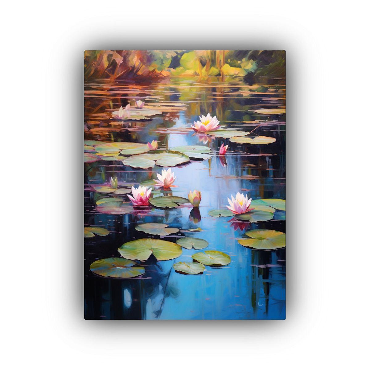 Cuadro De Decoración Inspirador: Lirios De Agua 30x40cm-0
