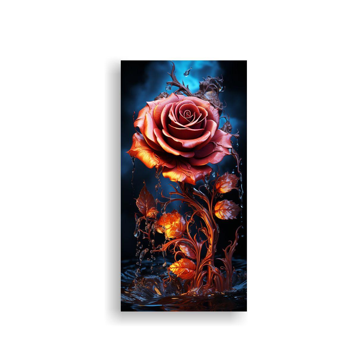 Cuadro Moderno Relieve Rosa Neón Disoluciones 20x40cm-0